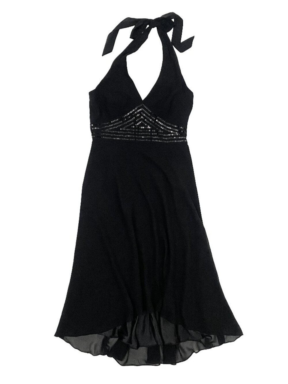 Liz Claiborne black halter midi party dress